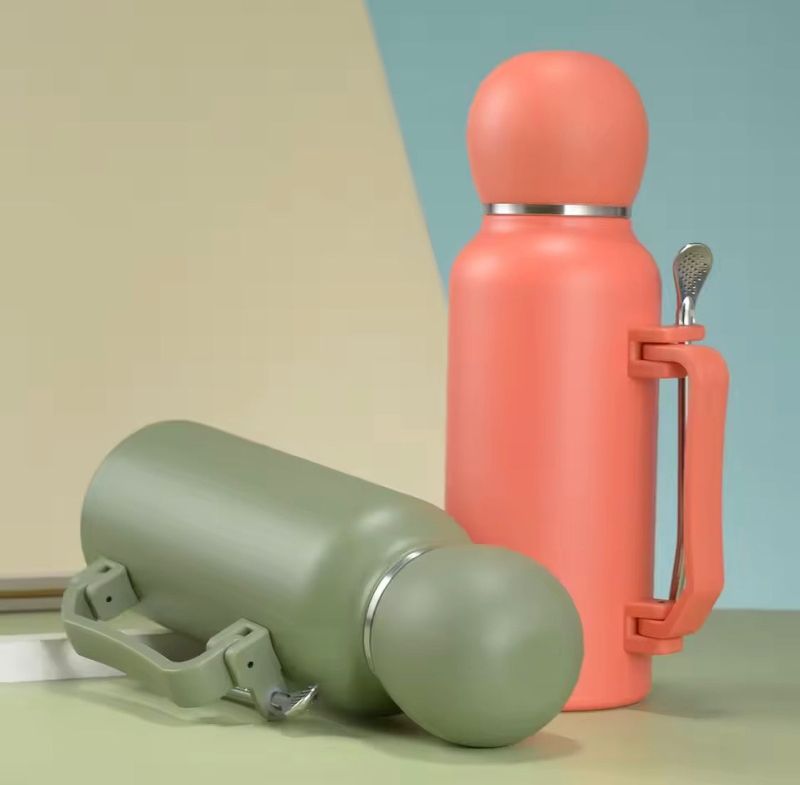 1200ml Stainless Steel Yerba Mate Thermos, Large Capacity Vacuum Flask Bottle, Insulated Tumbler Handle Water Bottle 1200ml Stainless Steel Yerba Mate Thermos, Large Capacity Vacuum Flask Bottle, Insulated Tumbler Handle Water Bottle